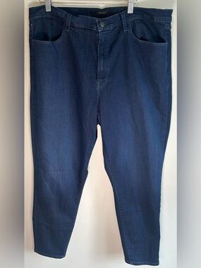 J Brand Alana High-Rise Crop Skinny Jeans Size 36x26 Indigo Dark Wash Raw Hem
